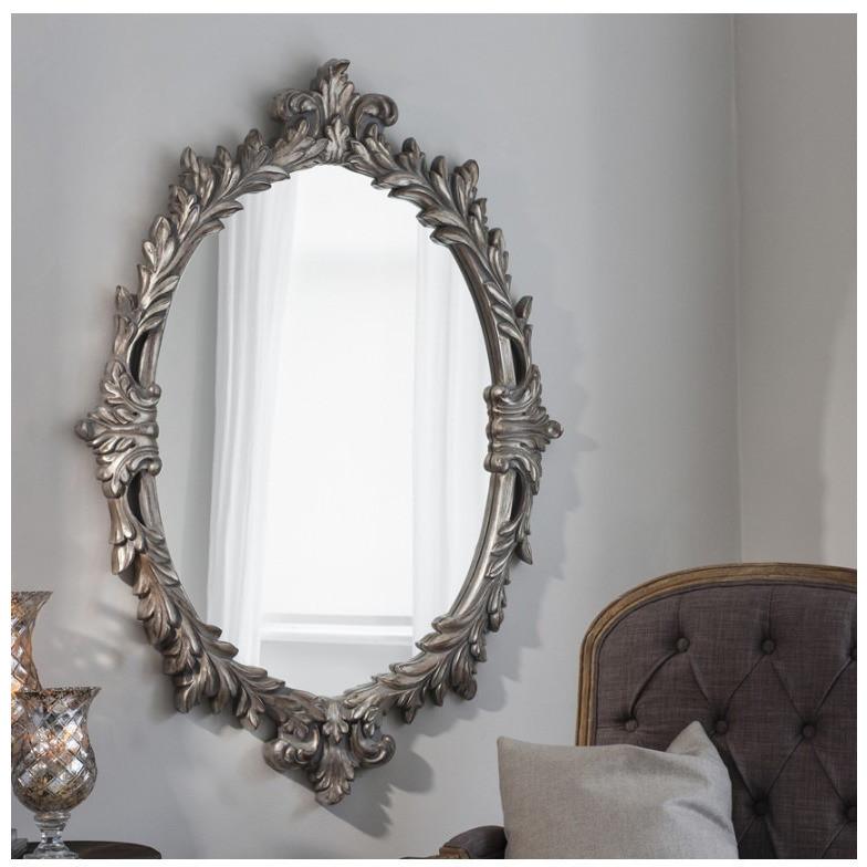 Marland Silver Leaf Oval Wall Mirror 5055299468456