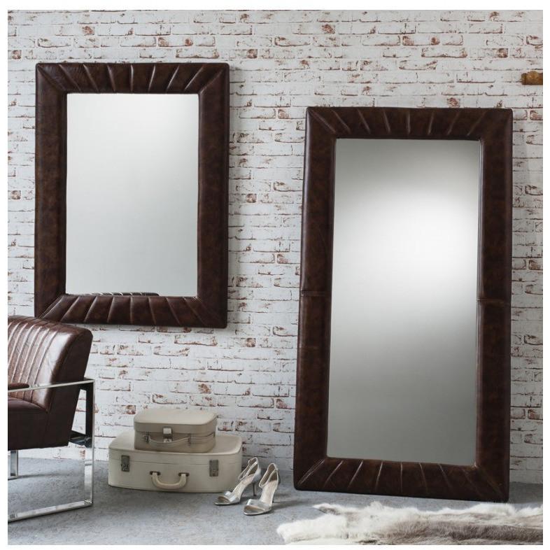 Leyland Rectangle Brown Frame Wall Mirror Set 5055299469002