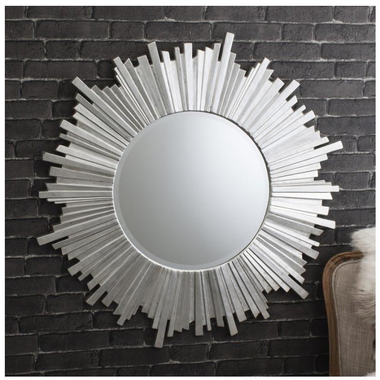 Herzfeld Silver Starburst Round Wall Mirror 5055299469040