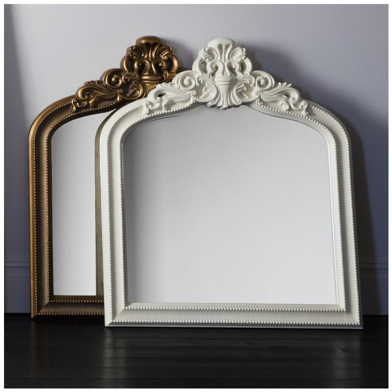 Josephine Crested Overmantel Mirror Cream 5055999201100