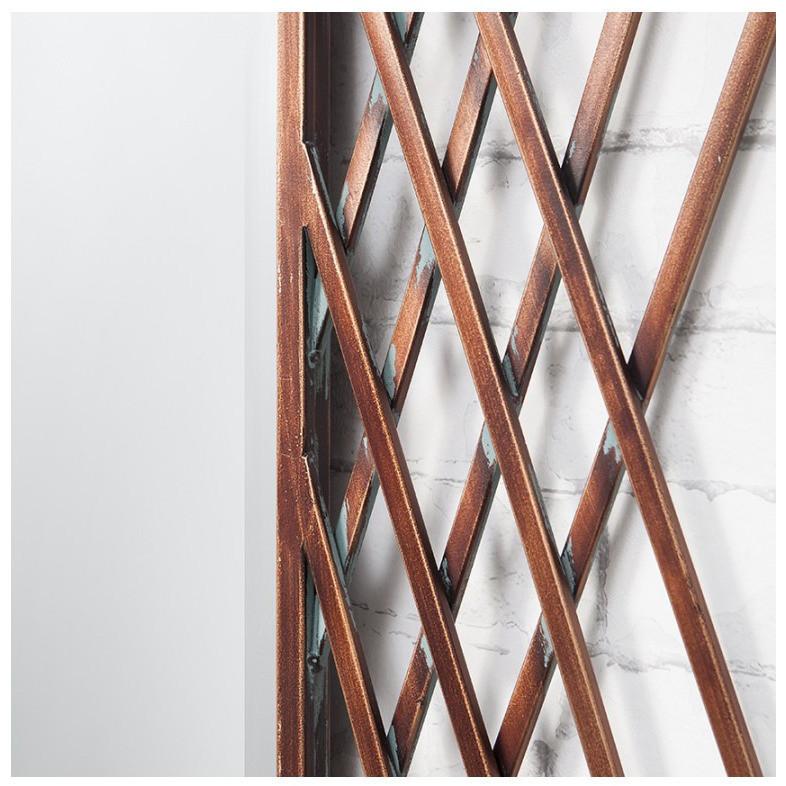 Specter Burnished Copper Geometric Frame Wall Mirror Close Up 5055999201285