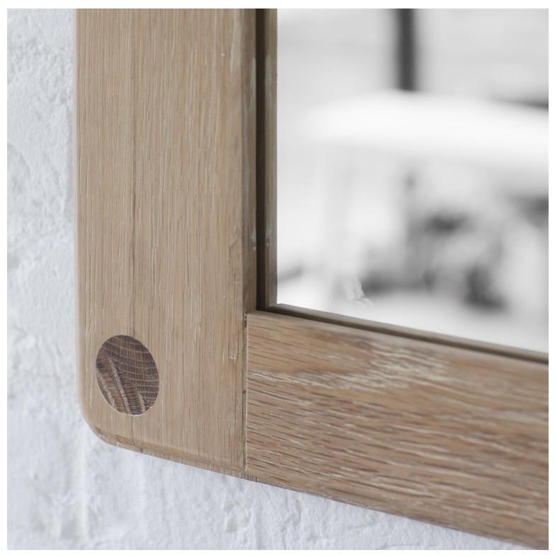 Wycombe Nordic Style Solid Oak Wood Wall Mirror Close Up 5055999205658