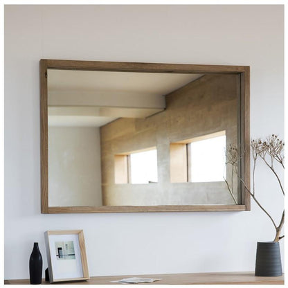 Kielder Solid Mellow Oak Wood Wall Mirror 5055999205863