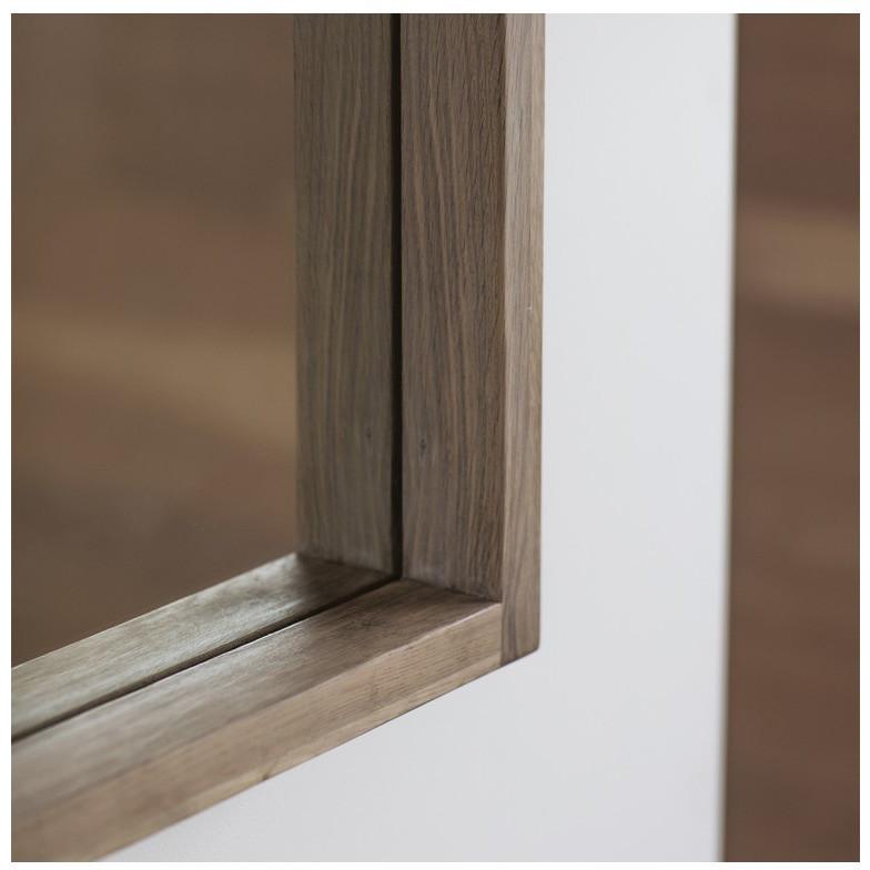 Kielder Solid Mellow Oak Wood Wall Mirror Close Up 5055999205863