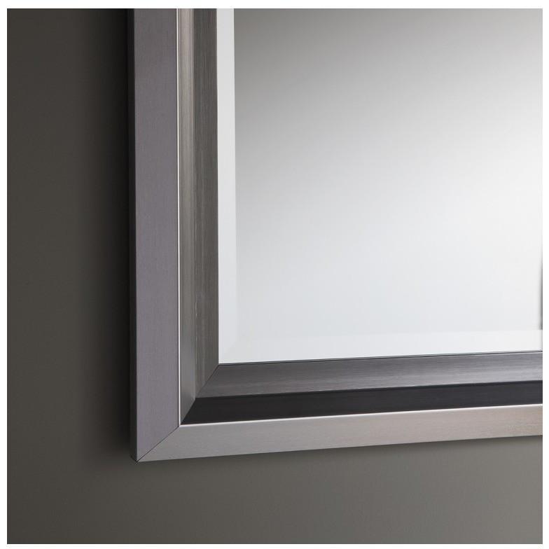 Gisborn Silver Pewter Rectangle Wall Mirror Close Up 5055999207560