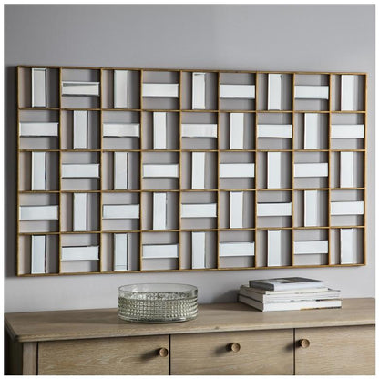 Empire Gold Geometric Design Rectangle Wall Mirror 5055999208031