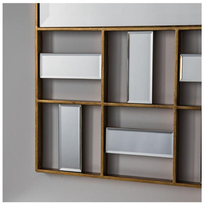 Camilla Gold Frame Open Metalwork Wall Mirror Close Up 5055999208048