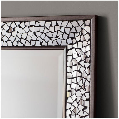 Bronte Silver Mosaic Glass Frame Leaner Floor Mirror Close Up 5055999217286