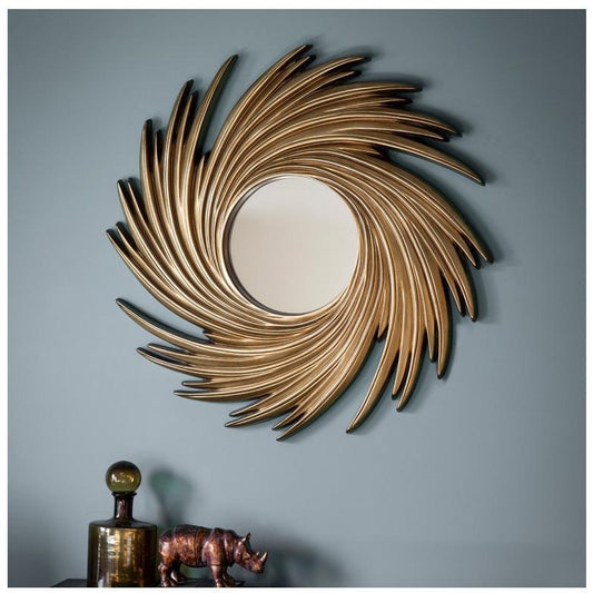 Claygate Gold Whirlwind Sunburst Wall Mirror 5055999217682