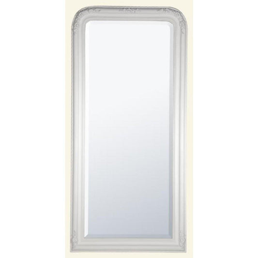 Louis Philippe White Clay Paint Bevelled Edge Mirror W93 x H190 cm CFT1902R-WH-91-190