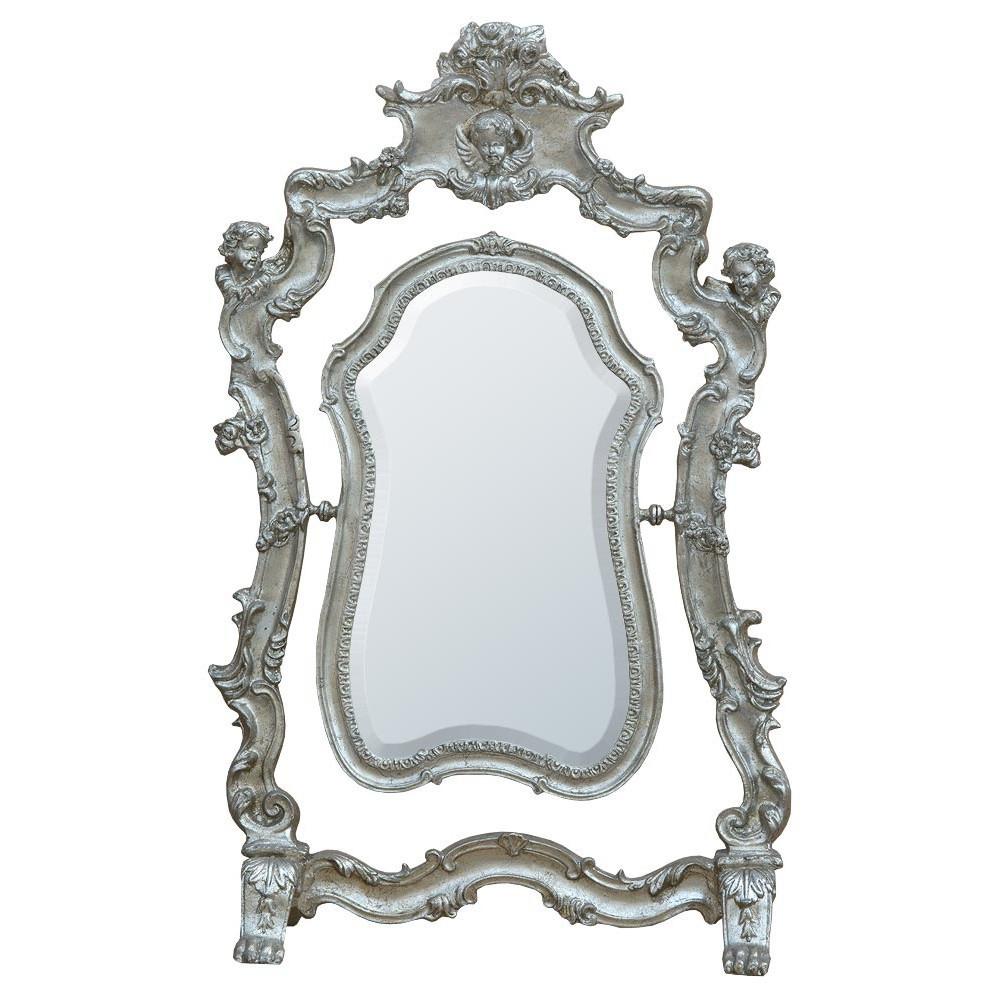 Silver Gilt Leaf Swing Bevelled Table Mirror C165-SL