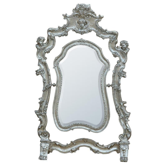 Silver Gilt Leaf Swing Bevelled Table Mirror C165-SL