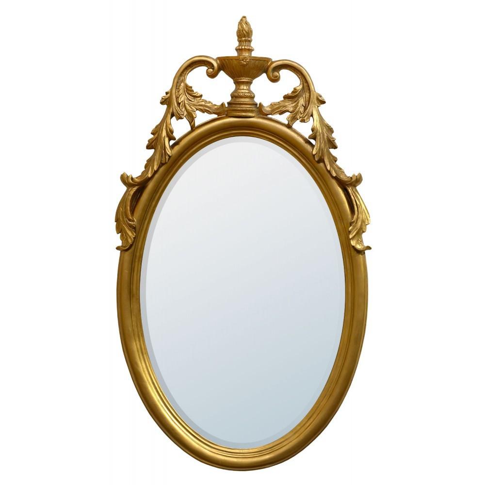 Gold Gilt Leaf Oval Wall Mirror CFR025-GO-75-130