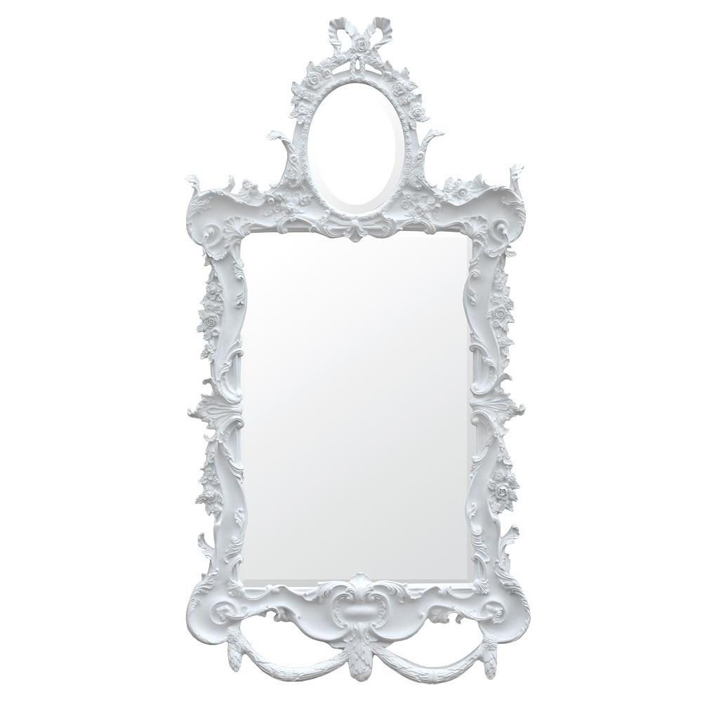 French Style Portrait White Clay Paint Frame with Two Bevelled Mirrors CFR905-WH-86-168