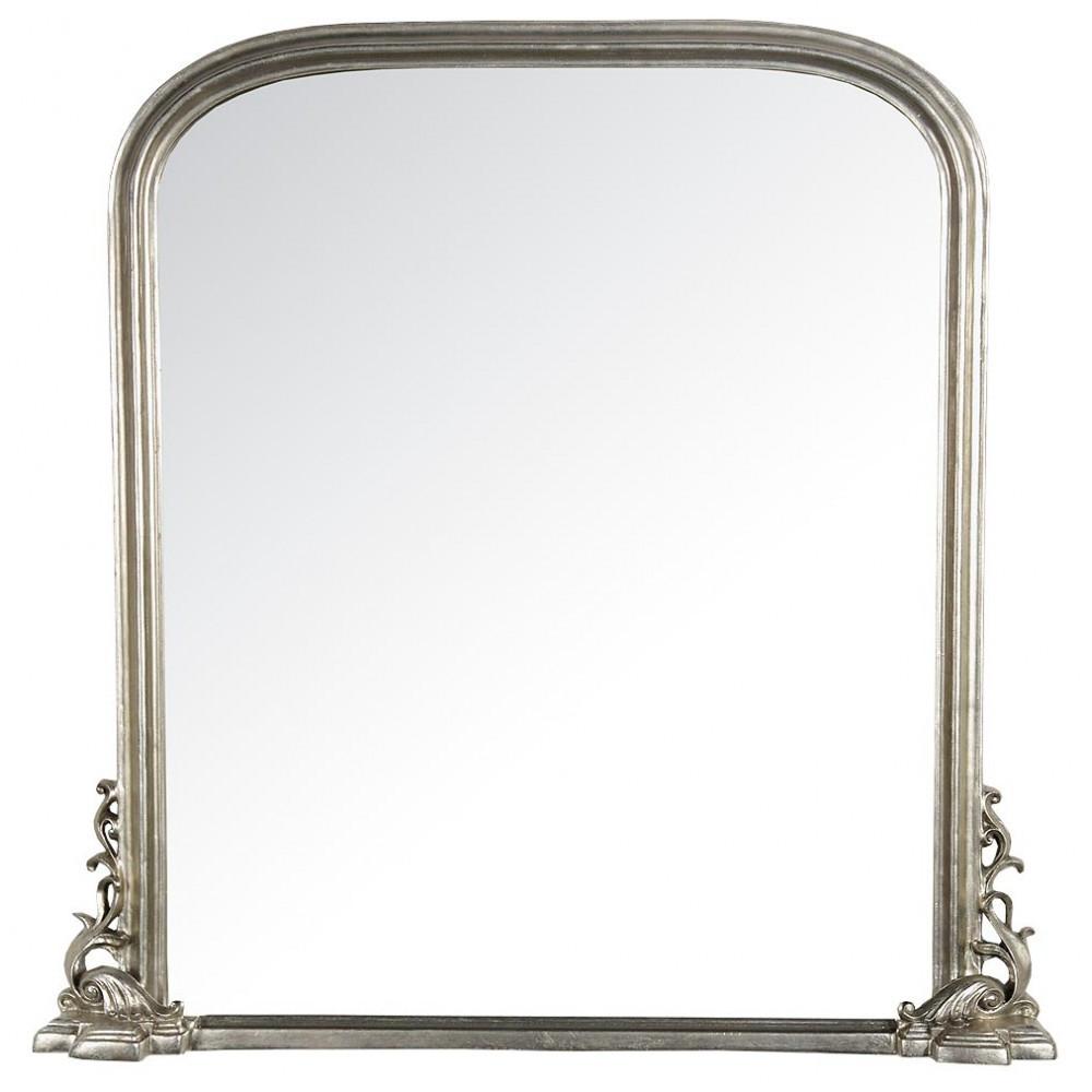 Georgiana Silver Gilt Leaf Georgian Style Bevelled Overmantle Mirror CFT599-SL-135-136