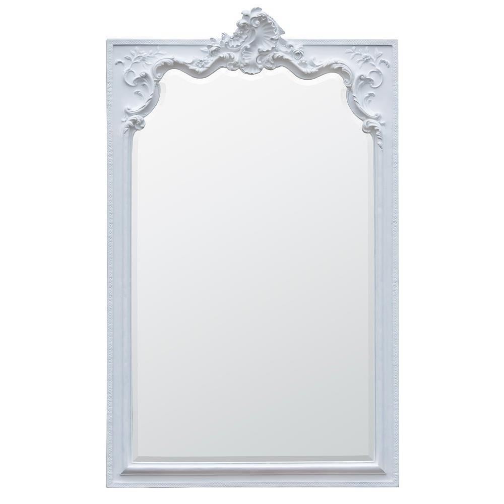 Rocaille White Clay Painted Rococo Bevelled Mirror CFT847-WH-102-169