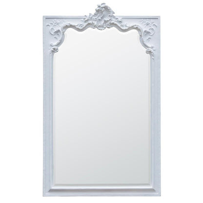 Rocaille White Clay Painted Rococo Bevelled Mirror CFT847-WH-102-169