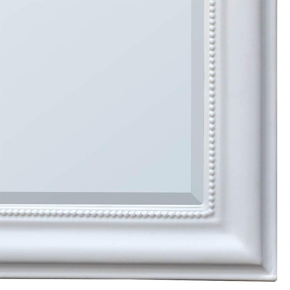 Louis Philippe White Clay Paint Bevelled Edge Mirror W88 x H114 cm Close Up CFT1901P-WH-88-114