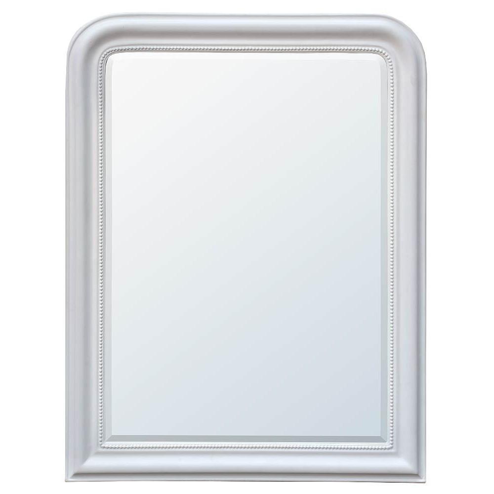 Louis Philippe White Clay Paint Bevelled Edge Mirror W88 x H114 cm CFT1901P-WH-88-114