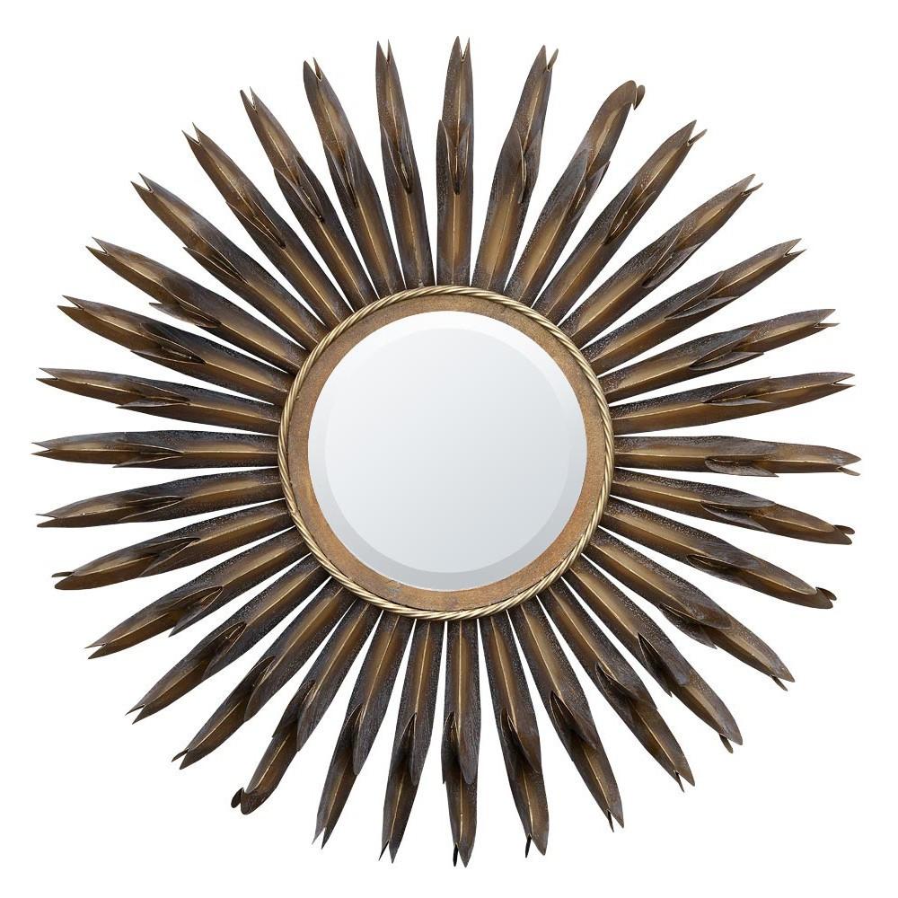 Gold Sun Burst Metal Framed Wall Mirror CMM059-GO