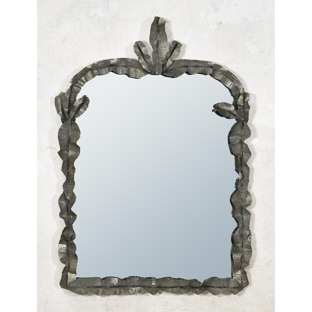 Decorative Leaf Design Metal Framed Wall Mirror CMM086