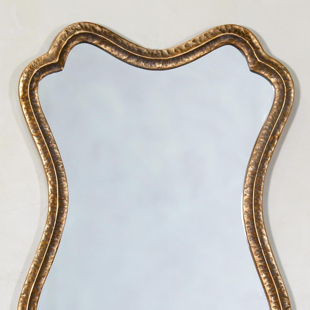 Gold Finished Metal Framed Full Length Wall Mirror Close Up CMM089