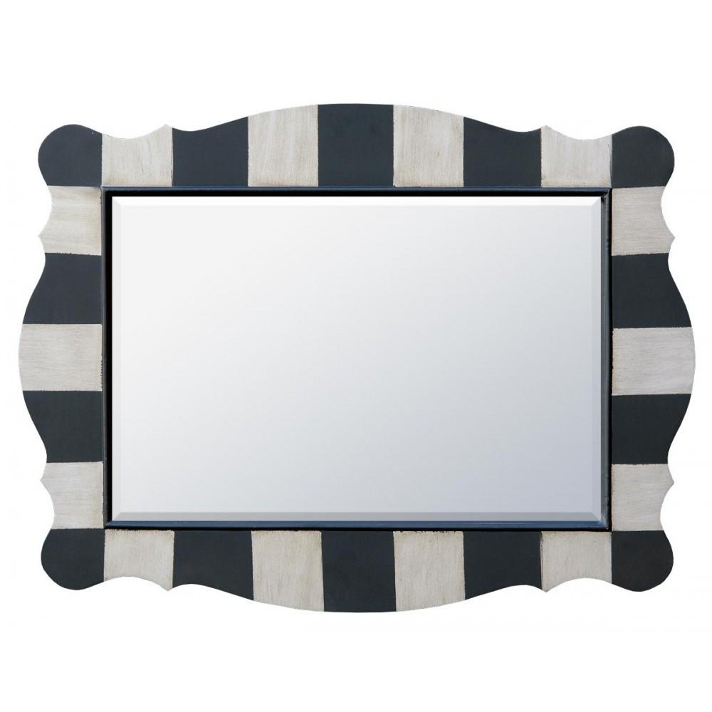 Parallels Black and Silver Wall Mirror FUD-1115-BLSL