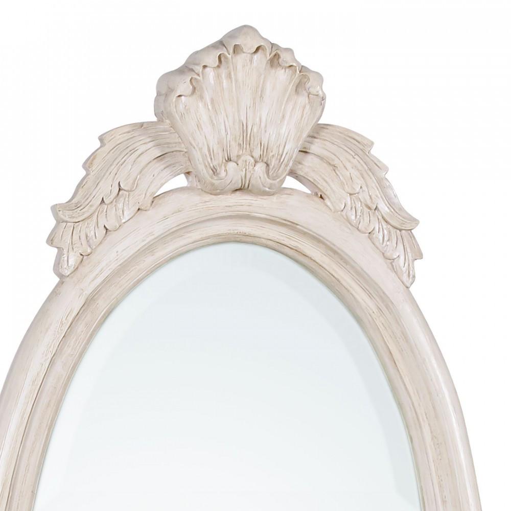 Isabella Pink and White Floor Standing Cheval Mirror Close Up Top JS2081-PIWH