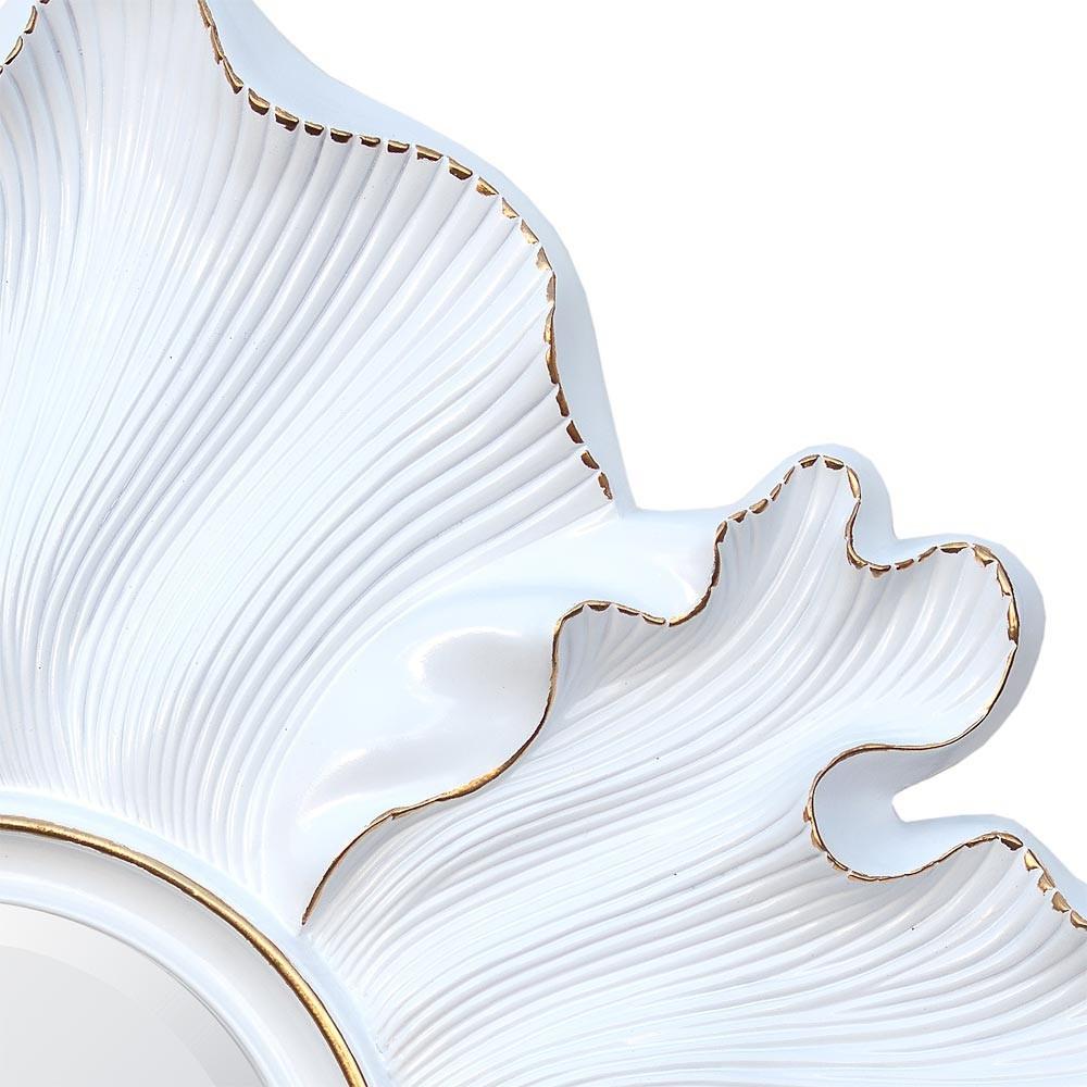 Sunburst Petal White and Gold Mirror Close Up MIR-001-WHGO