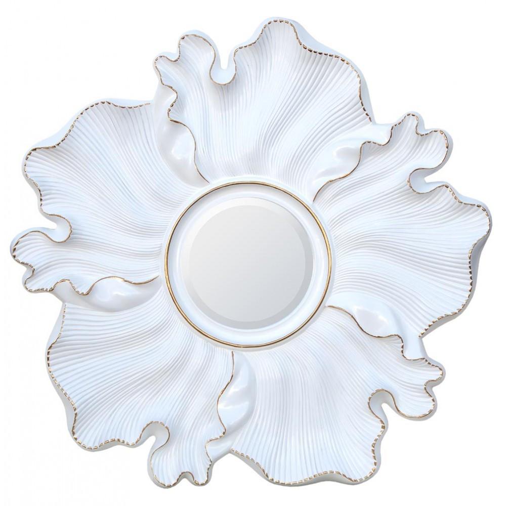 Sunburst Petal White and Gold Mirror MIR-001-WHGO