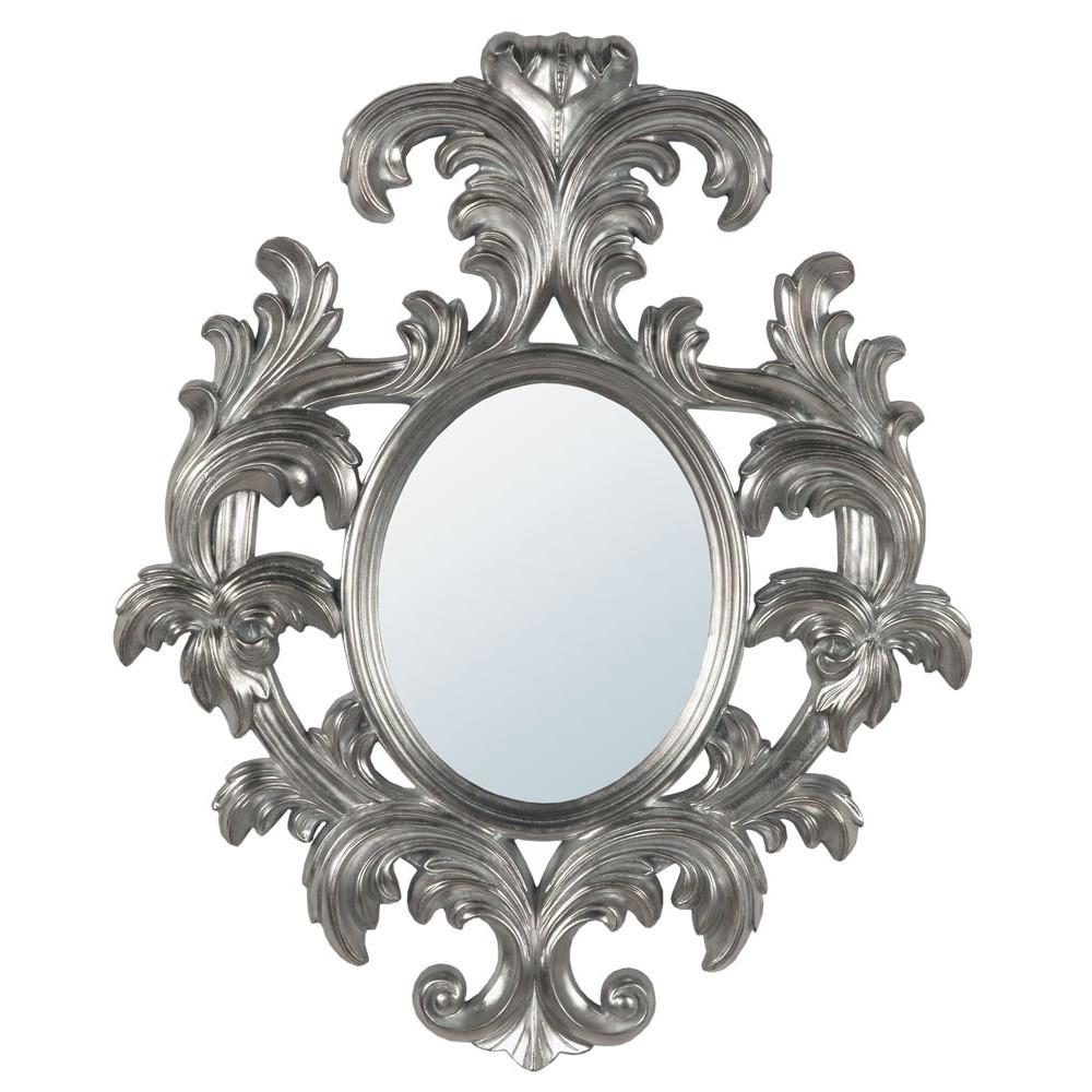 Silver Frame Oval Wall Mirror MIW-017-SL