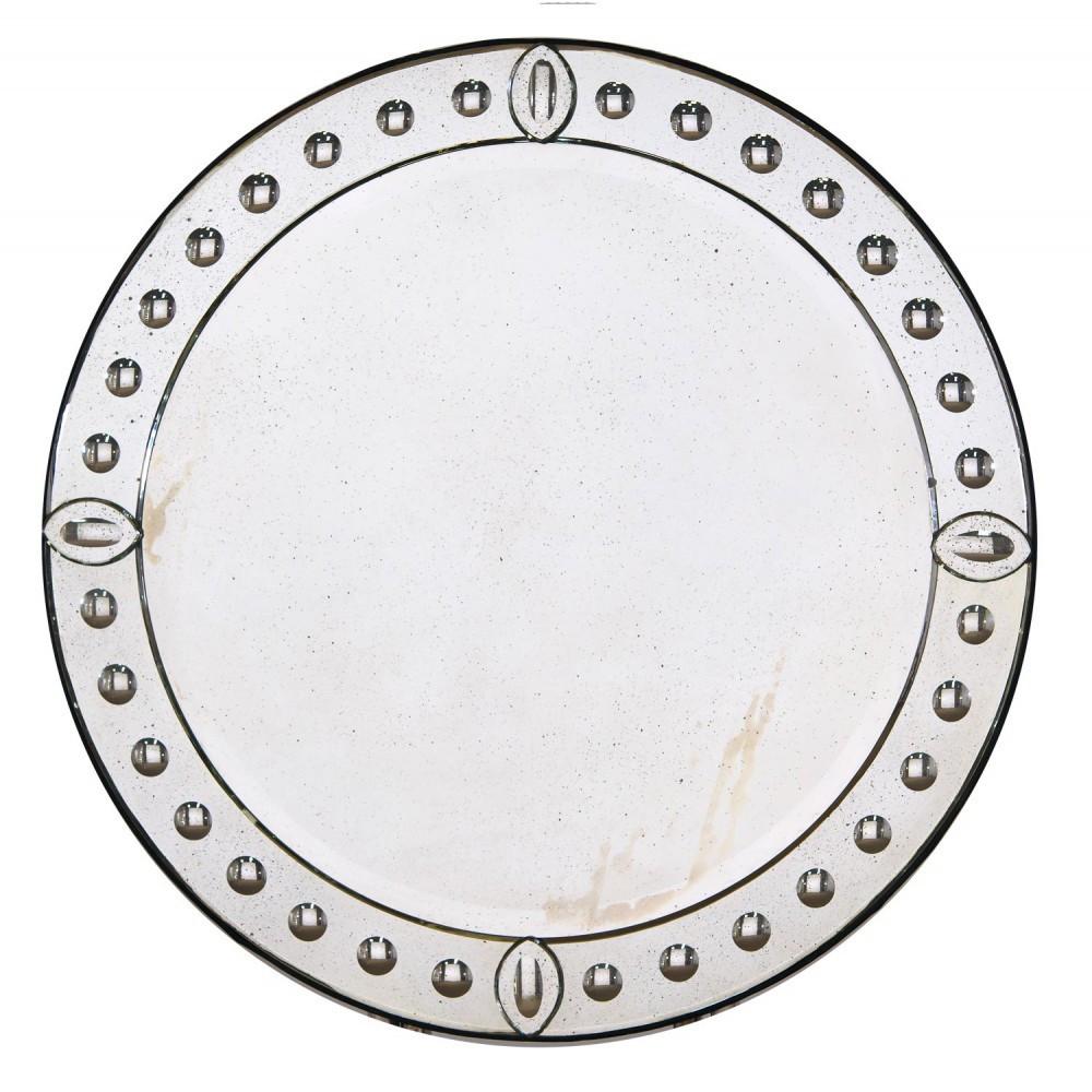 Venetian Stud Large Round Wall Mirror Hung PVM115C-101