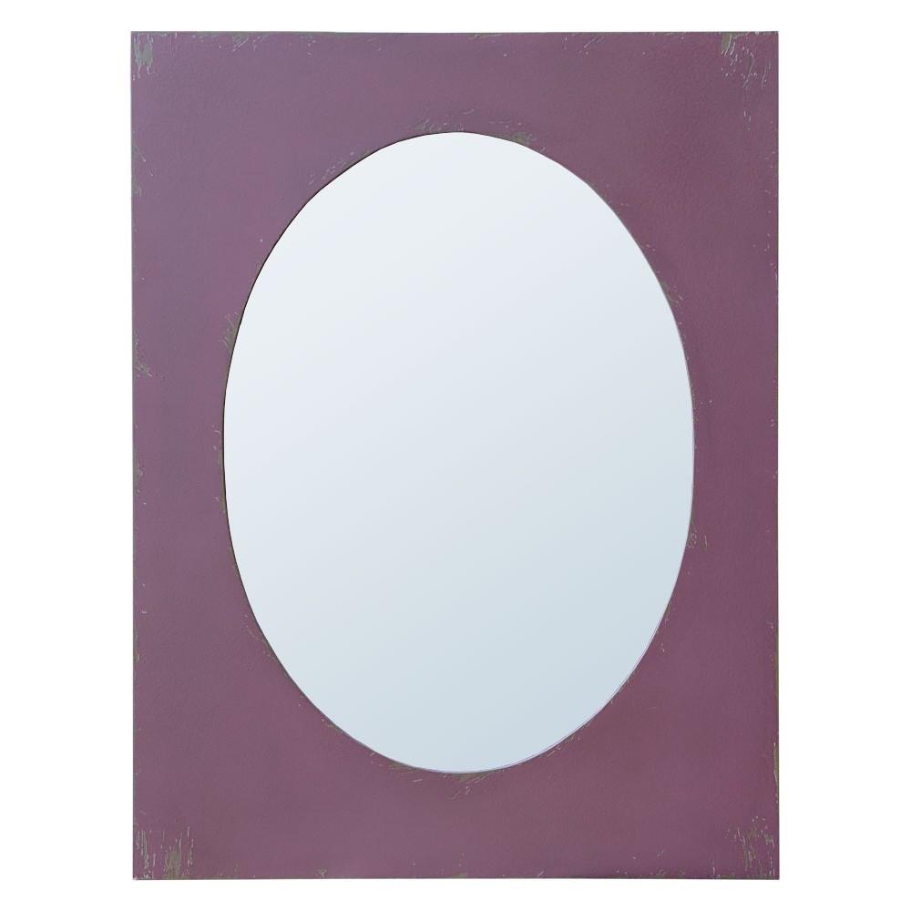 Distressed Mauve Frame Oval Mirror TFM-1008