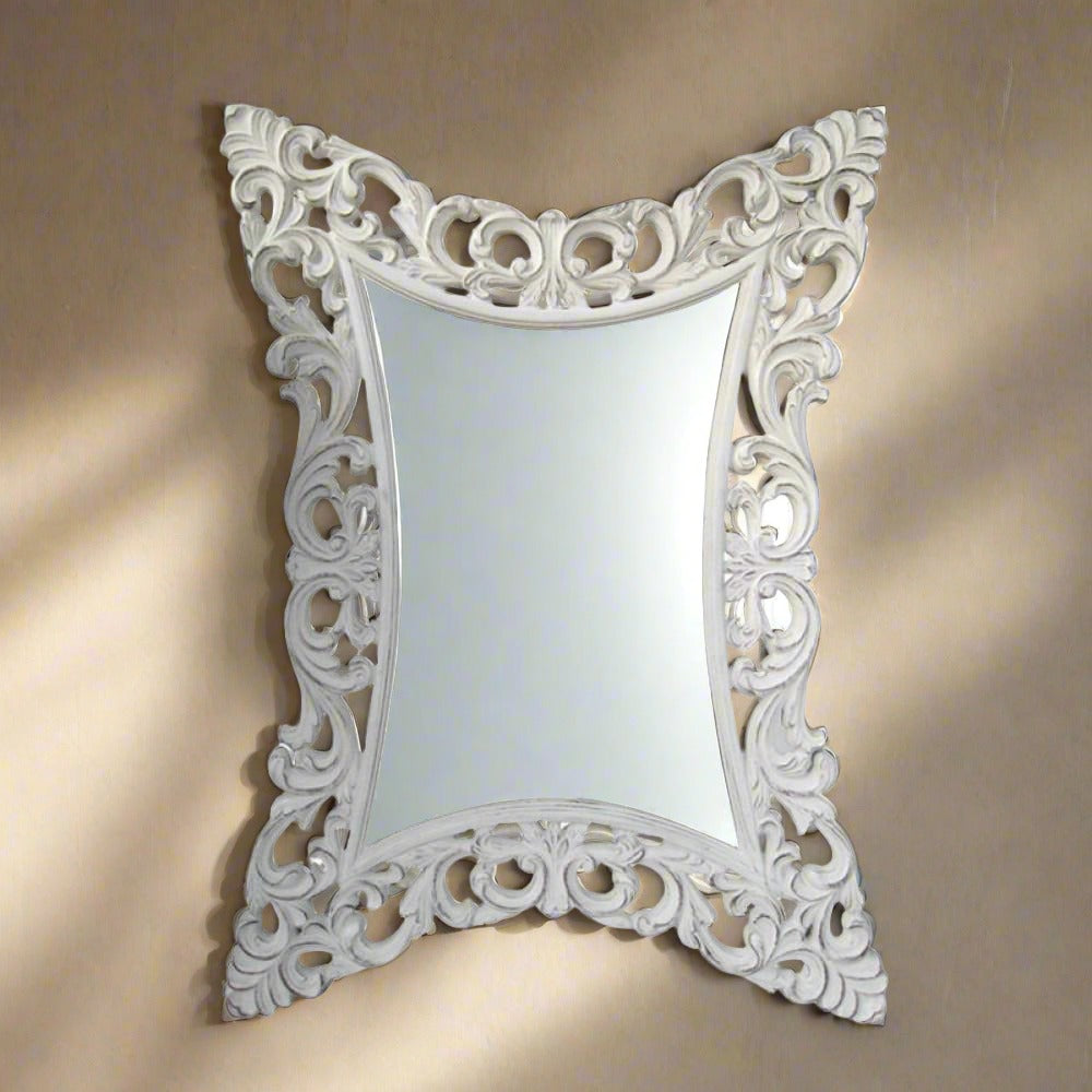 Boudoir Provence Antique White Mirror TFM002-AW