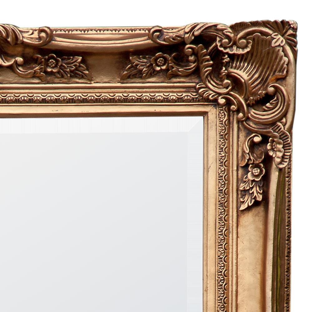 Decorative Gold Floor Standing Bevelled Mirror Close Up TS9101-GO-122-182